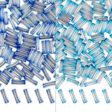 Twisted Metallic Cylinder Shape Beads Mix 10mm, Blue+Dark Blue (400 Pieces) Making Embroidery Craft DIY Work Jewellery