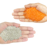 Miyuki Microcut Glass Beads Luster 1mm, Orange+Silver, 200 Grams
