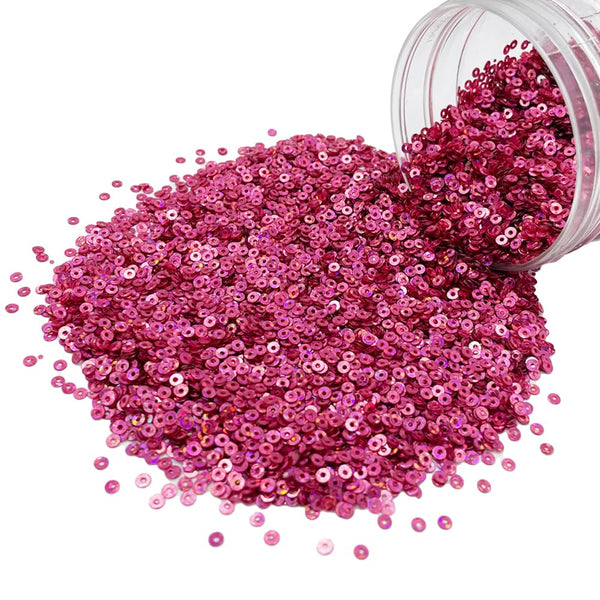 Hologram Flat Round Sequins 3mm - Light Pink
