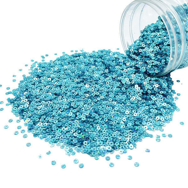 Hologram Flat Round Sequins 3mm - Bottle Green