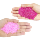 Miyuki Microcut Glass Beads Luster 1mm, Baby pink+Rainbow pink, 200 Grams