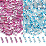 Twisted Metallic Cylinder Shape Beads Mix 10mm, Blue+Dark Blue (200 Pieces)