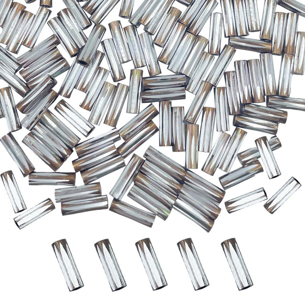 Twisted Metallic Cylinder Shape Beads 10mm, Brown (100 Pieces)