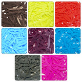 Sword Shape Flat Opaque Sequins 34x5mm - 400 Grams - Orange+Bright Yellow+Pink+Magenta+Sky Blue+Blue+Mehndi Green+Pastel Green