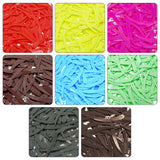 Sword Shape Flat Opaque Sequins 34x5mm - 400 Grams - Orange+Bright Yellow+Pink+Magenta+Sky Blue+Blue+Mehndi Green+Pastel Green