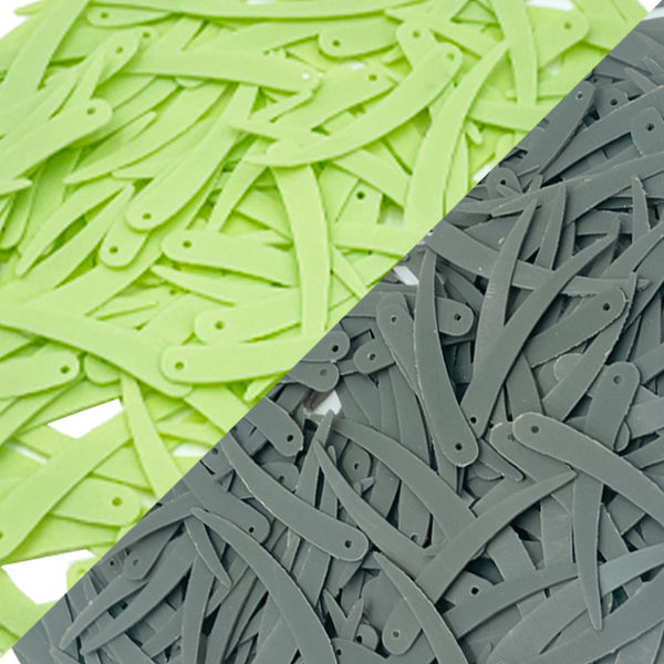 Sword Shape Matte Sequins 34x5mm, 200 Grams - Olive Night + Shadow Lime
