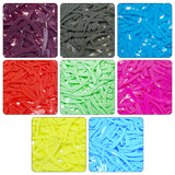 Sword Shape Flat Opaque Sequins 34x5mm - 400 Grams - Orange+Bright Yellow+Pink+Magenta+Sky Blue+Blue+Mehndi Green+Pastel Green