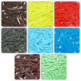 Sword Shape Flat Opaque Sequins 34x5mm - 400 Grams - Orange+Bright Yellow+Pink+Magenta+Sky Blue+Blue+Mehndi Green+Pastel Green