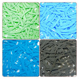 Sword Shape Flat Opaque Sequins 34x5mm - Sky Blue+Blue+Pastel Green+Mehandi Green