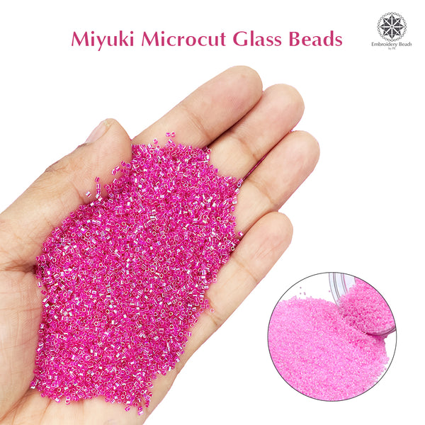 Miyuki Microcut Glass Beads Luster 1mm, Baby pink+Rainbow pink, 200 Grams