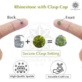 Premium Rhinestone Clasp Cup - 8MM | Light Green