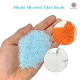 Miyuki Microcut Glass Beads Luster 1mm, Sky Blue+Orange+White, 450 Grams