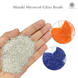 Miyuki Microcut Glass Beads Luster 1mm, Orange+Royal Blue+Silver 450 Grams