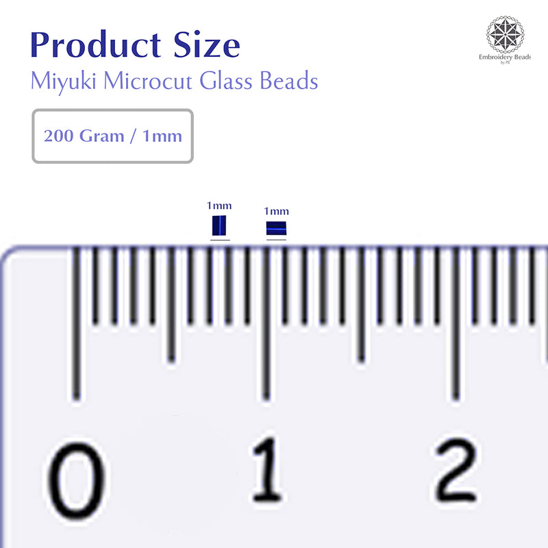 Miyuki Microcut Glass Beads Luster 1mm, Royal blue+Silver, 200 Grams