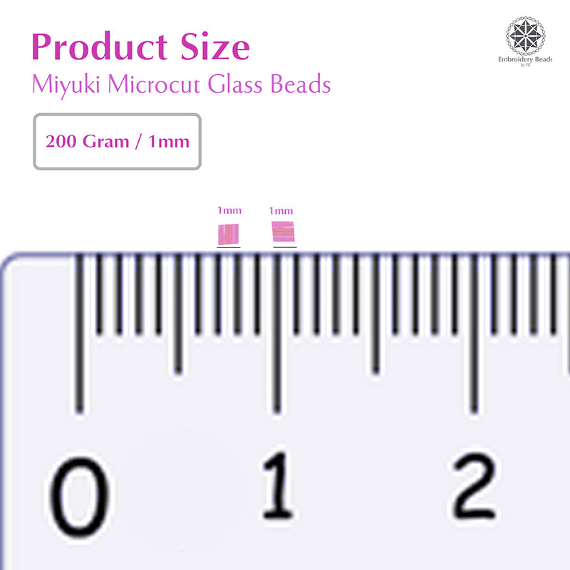 Miyuki Microcut Glass Beads Luster 1mm, Baby pink+White, 200 Grams