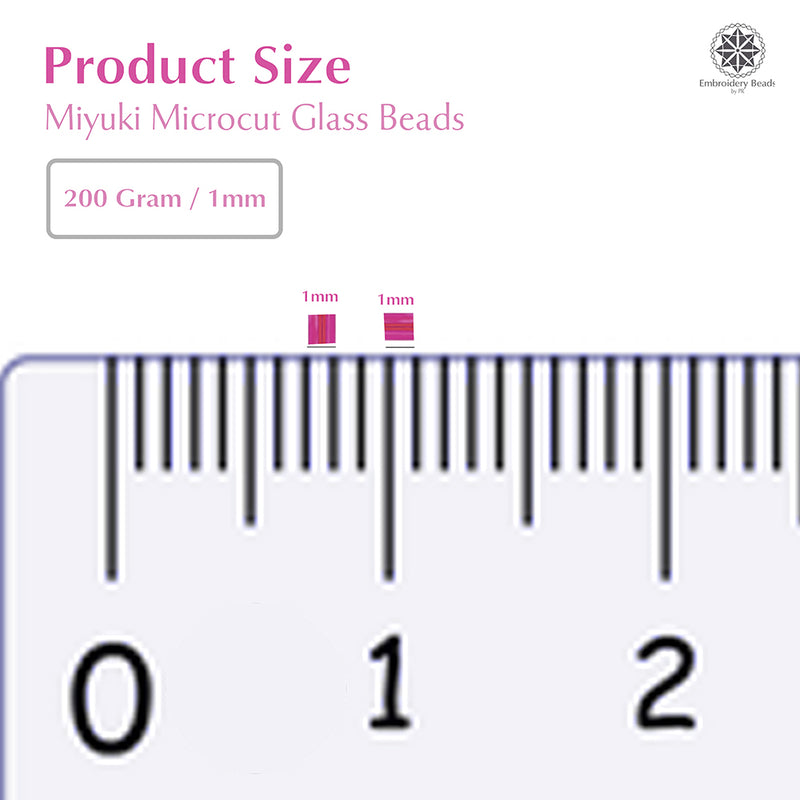 Miyuki Microcut Glass Beads Luster 1mm, Rainbow pink+Sky blue, 200 Grams