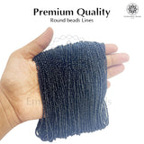 Crystal Bicone Round Beads Line | 2MM | Black 20 Lines | Per Line Approx 180 Pieces | Total Approx 3600 Pieces