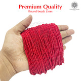 Crystal Bicone Round Beads Line | 2MM | Red 10 Lines | Per Line Approx 180 Pieces | Total Approx 1800 Pieces