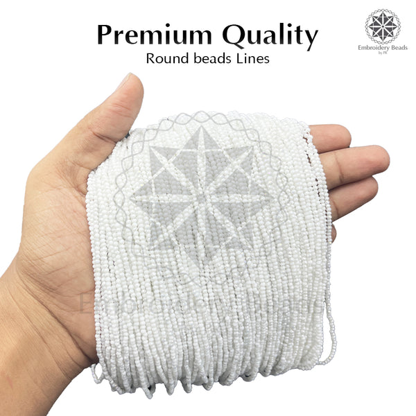 Crystal Bicone Round Beads Line | 2MM | White 20 Lines | Per Line Approx 180 Pieces | Total Approx 3600 Pieces