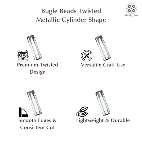 Twisted Metallic Cylinder Shape Beads 10mm, Brown (100 Pieces)