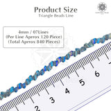 Crystal Bicone Triangle Beads Line | 4MM | Rainbow Grey 7 Lines | Per Line Approx 120 Pieces | Total Approx 840 Pieces