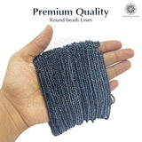 Crystal Bicone Round Beads Line | 2MM | Dark Navy 20 Lines | Per Line Approx 180 Pieces | Total Approx 3600 Pieces