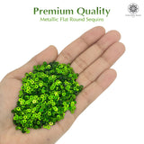 Metallic Flat Round Sequins 3mm - Lime Green