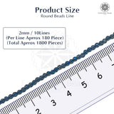 Crystal Bicone Round Beads Line | 2MM | Montana 10 Lines | Per Line Approx 180 Pieces | Total Approx 1800 Pieces