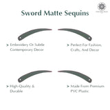 Sword Shape Matte Sequins 34x5mm, 200 Grams - Olive Night + Dark Brown