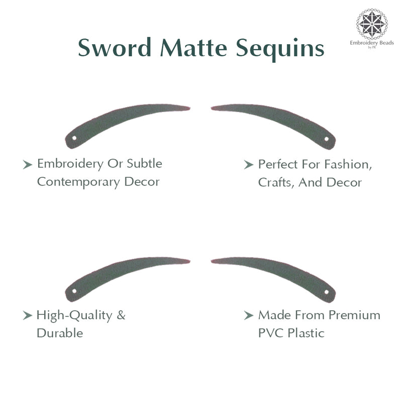 Sword Shape Matte Sequins 34x5mm, 200 Grams - Olive Night + Dark Brown