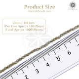 Crystal Bicone Round Beads Line | 2MM | Cream 10 Lines | Per Line Approx 180 Pieces | Total Approx 1800 Pieces