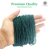 Crystal Bicone Round Beads Line | 2MM | Emerald 20 Lines | Per Line Approx 180 Pieces | Total Approx 3600 Pieces