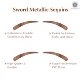 Sword Shape Metallic Sequins 34x5mm, 200 Grams - Light Brown + Dark Red
