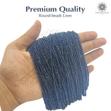 Crystal Bicone Round Beads Line | 2MM | Navy Blue 20 Lines | Per Line Approx 180 Pieces | Total Approx 3600 Pieces