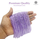 Crystal Bicone Round Beads Line | 2MM | Light Purple 10 Lines | Per Line Approx 180 Pieces | Total Approx 1800 Pieces