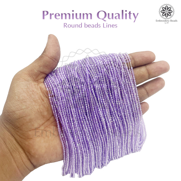 Crystal Bicone Round Beads Line | 2MM | Light Purple 10 Lines | Per Line Approx 180 Pieces | Total Approx 1800 Pieces