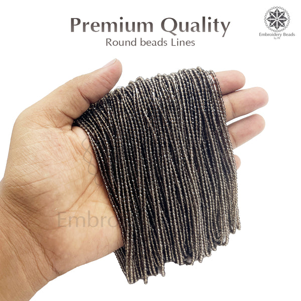 Crystal Bicone Round Beads Line | 2MM | Brown 12 Lines | Per Line Approx 180 Pieces | Total Approx 2160 Pieces