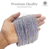 Crystal Bicone Round Beads Line | 2MM | Rainbow Purple Grey 10 Lines | Per Line Approx 180 Pieces | Total Approx 1800 Pieces