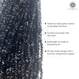Crystal Bicone Triangle Beads Line | 6MM | Black 7 Lines | Per Line Approx 88 Pieces | Total Approx 616 Pieces