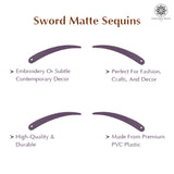 Sword Shape Matte Sequins 34x5mm, 200 Grams - Dark Brown + Shadow Lime