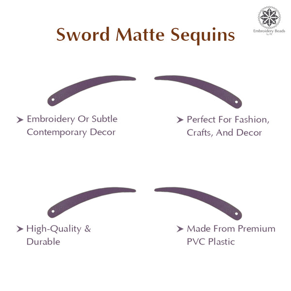 Sword Shape Matte Sequins 34x5mm, 200 Grams - Dark Brown + Shadow Lime