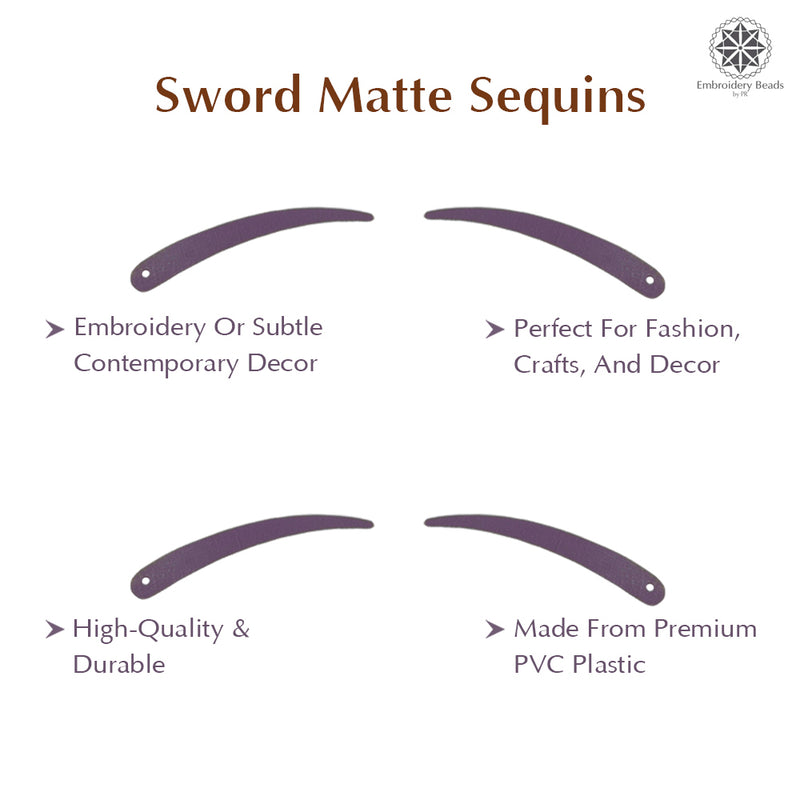 Sword Shape Matte Sequins 34x5mm, 200 Grams - Dark Brown + Shadow Lime