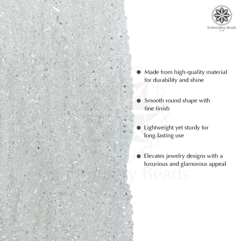 Crystal Bicone Triangle Beads Line | 4MM | White 7 Lines | Per Line Approx 120 Pieces | Total Approx 840 Pieces