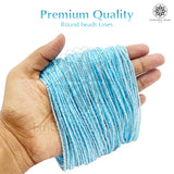 Crystal Bicone Round Beads Line | 2MM | Blue 10 Lines | Per Line Approx 180 Pieces | Total Approx 1800 Pieces