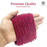 Crystal Bicone Round Beads Line | 2MM | Maroon 20 Lines | Per Line Approx 180 Pieces | Total Approx 3600 Pieces