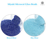 Miyuki Microcut Glass Beads Luster 1mm, Royal blue+Sky blue, 200 Grams