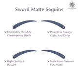 Sword Shape Matte Sequins 34x5mm, 200 Grams - Plum Kitten + Shadow Lime