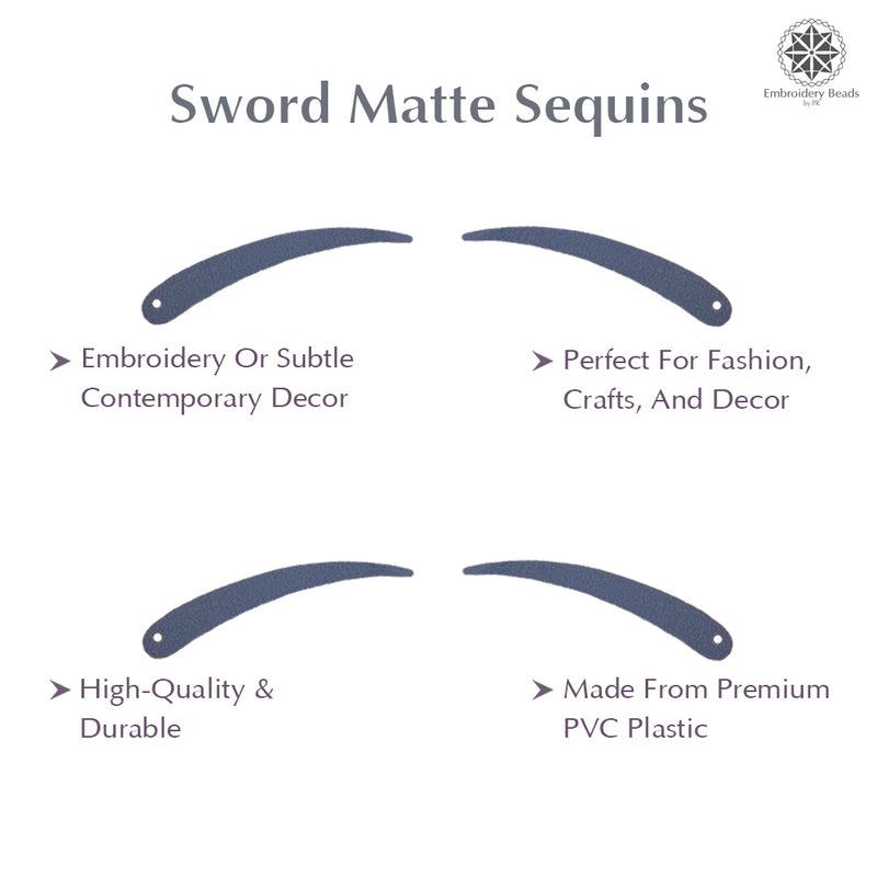 Sword Shape Matte Sequins 34x5mm, 200 Grams - Plum Kitten + Shadow Lime