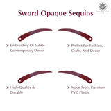 Sword Shape Flat Opaque Sequins 34x5mm - 400 Grams - Magenta+Pink+Bright Yellow+Orange+Blue+Sky Blue+Mehndi Green+Brown