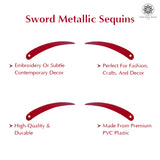 Sword Shape Metallic Sequins 34x5mm, 200 Grams - Hot Pink + Dark Red